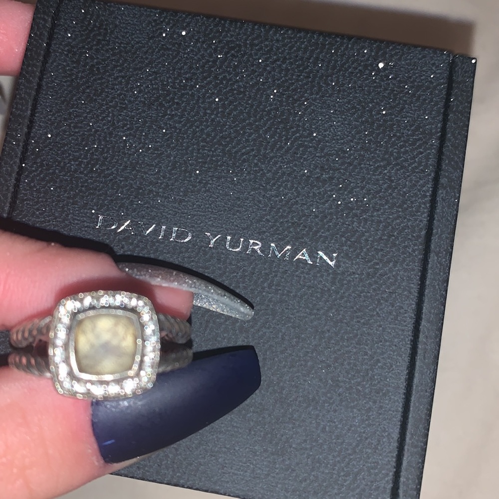 David Yurman Petite Albion Ring with Prasiolite and Diamonds